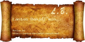 Lantos Benjámin névjegykártya