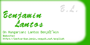 benjamin lantos business card